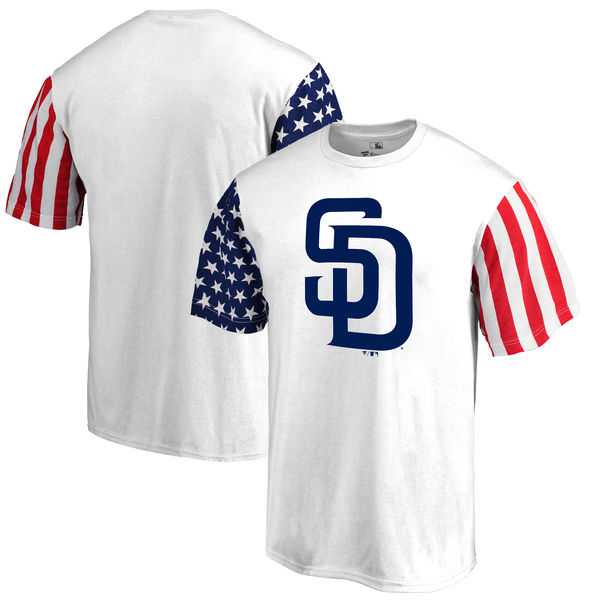 Men's San Diego Padres Fanatics Branded Stars & Stripes T-Shirt White FengYun,We sell and wholesale Men's San Diego Padres Fanatics Branded Stars & Stripes T-Shirt White FengYun on line form chian!